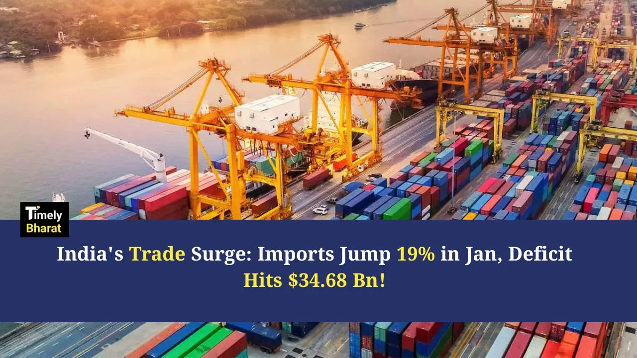 India’s Trade Deficit Balloons to $34.68 Billion in January as Gold Imports Skyrocket 349%