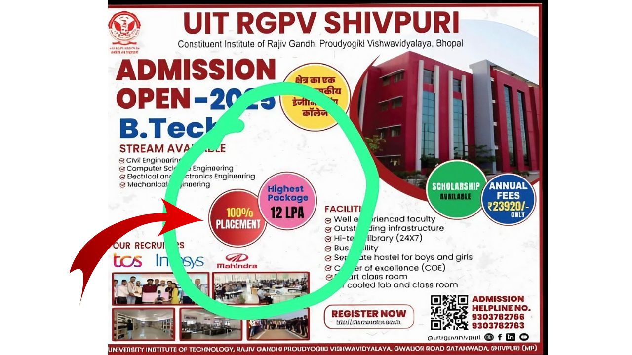 UIT RGPV Shivpuri का कड़वा सच: क्या सरकारी कॉलेज के नाम पर छात्रों के भविष्य से हो रहा खिलवाड़?